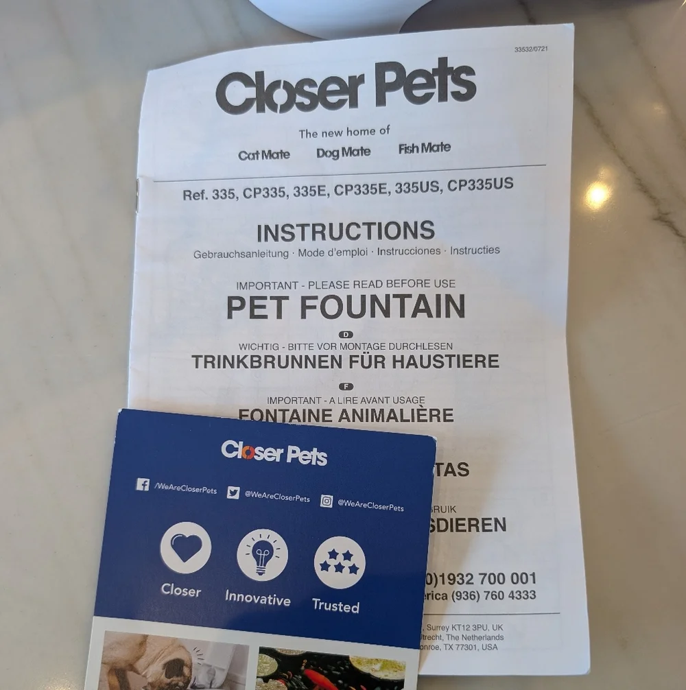 Closer Pets Automatic Plastic Pet Water Feeder And Filters